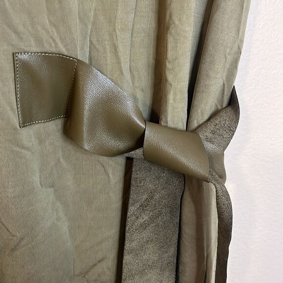 NWT Anthropologie Dolan Belted Mini Shirt Dress Olive Green Dress Small - Picture 6 of 9